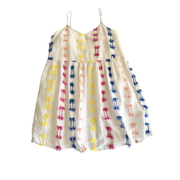 Lou & Grey For Loft Fringe Cami Dress Flirty Colorful Babydoll Airy Girlie Sz S - Picture 5 of 11